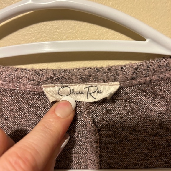 Olivia Rae pink and gray light batwing sweater - Picture 2 of 3